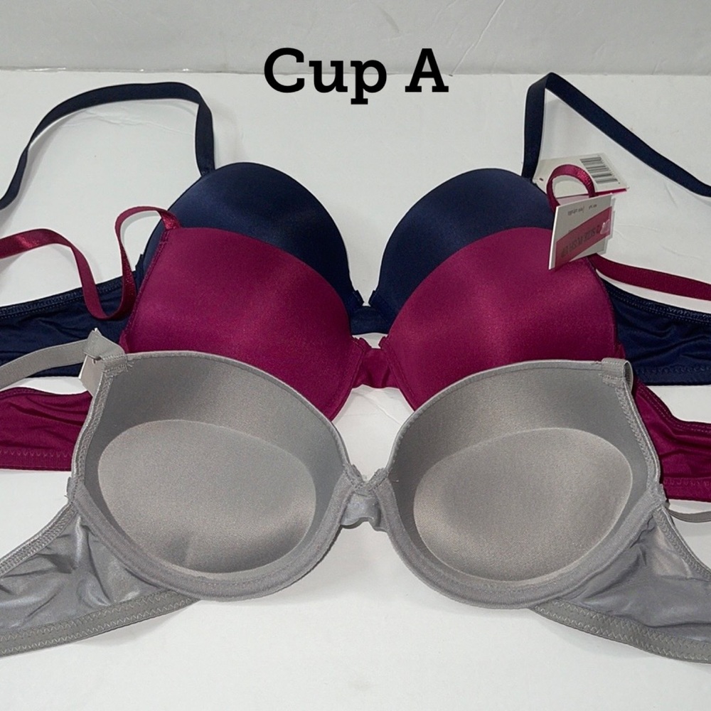 Bundle 3 Pieces Super Push Up Double Padded Bombshell Cup A Bra.